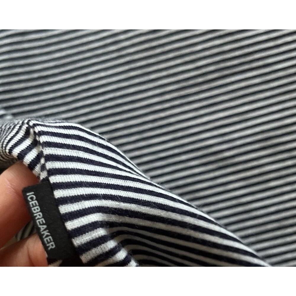 Icebreaker Merino Wool Blend T-Shirt Womens Small Short Sleeve Striped Tee Top - Picture 10 of 10